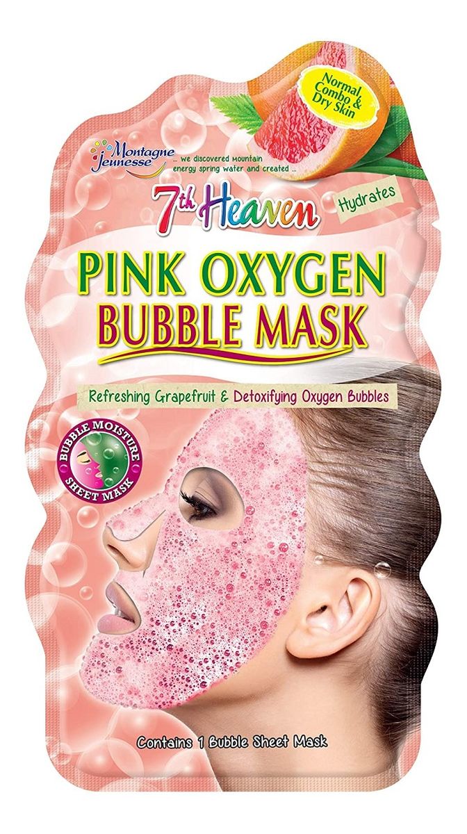 Bubble Mask nawilżająca maseczka bąbelkowa w płachcie skóra normalna, mieszana i sucha Grapefruit