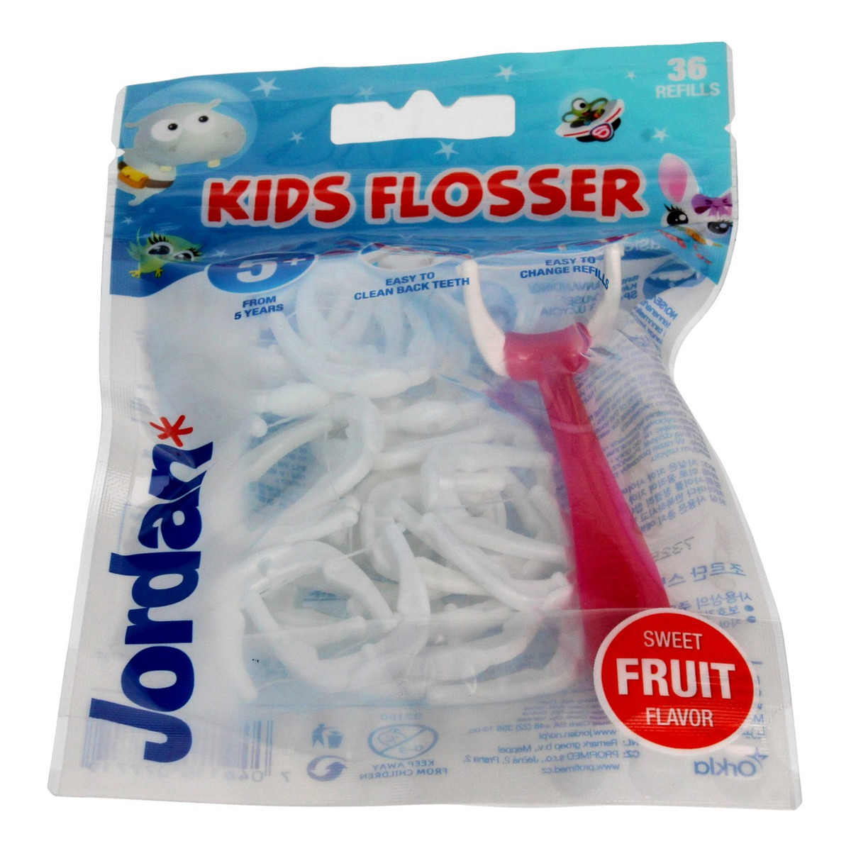 Jordan Kids Flosser Nici dentystyczne dla dzieci 5+ 1op.-36szt