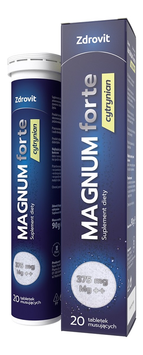 Magnum forte cytrynian suplement diety 20 tabletek musujących