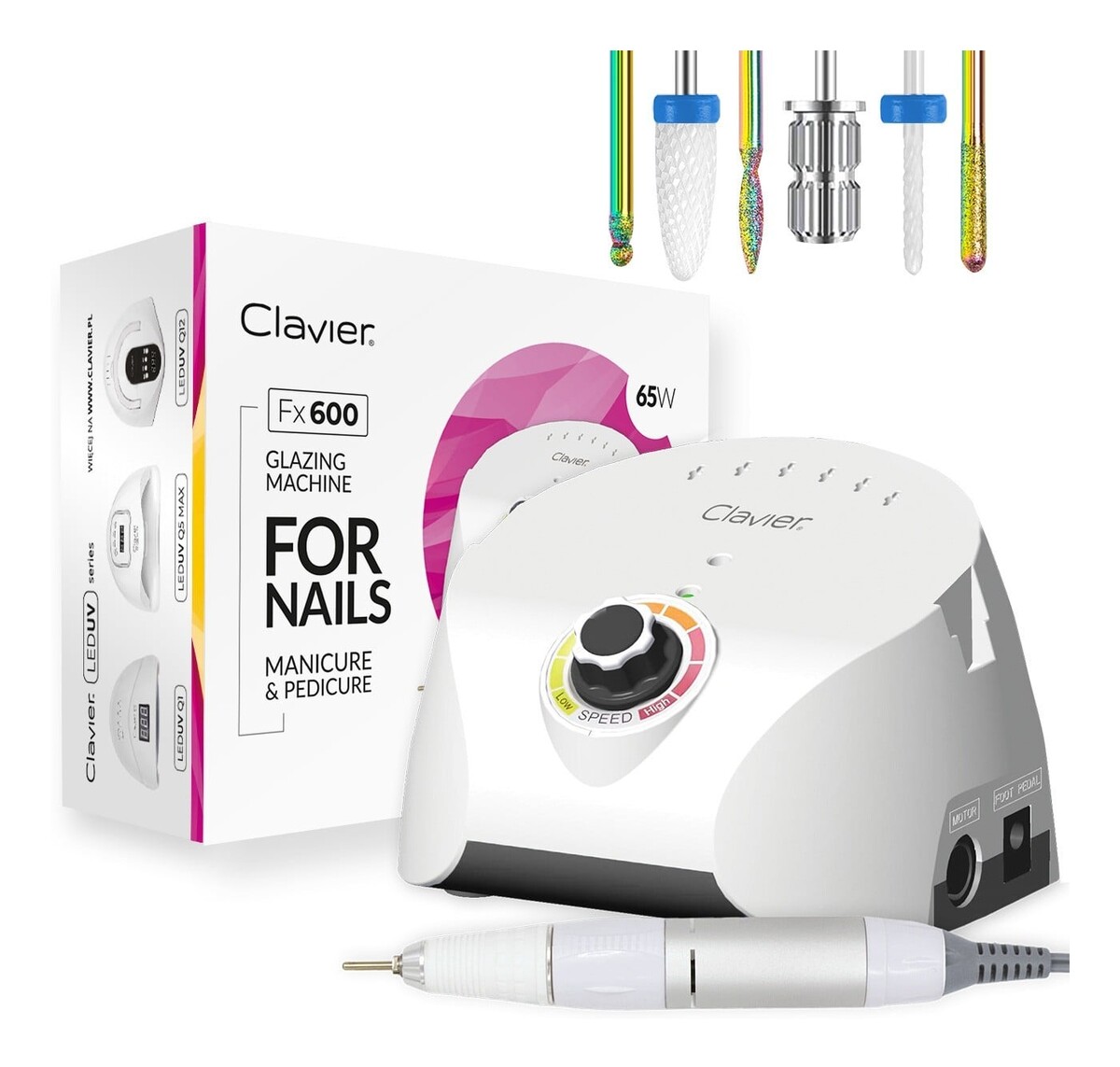 Frezarka do paznokci 65W FX 600 Biała