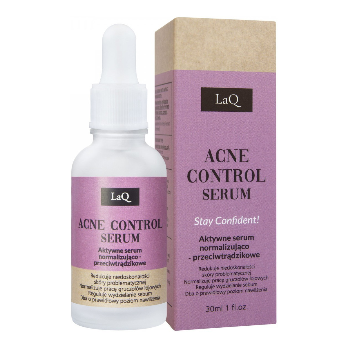 Laq Acne Control Serum Aktywne Serum normalizująco - przeciwtrądzikowe Stay Confident! 30ml