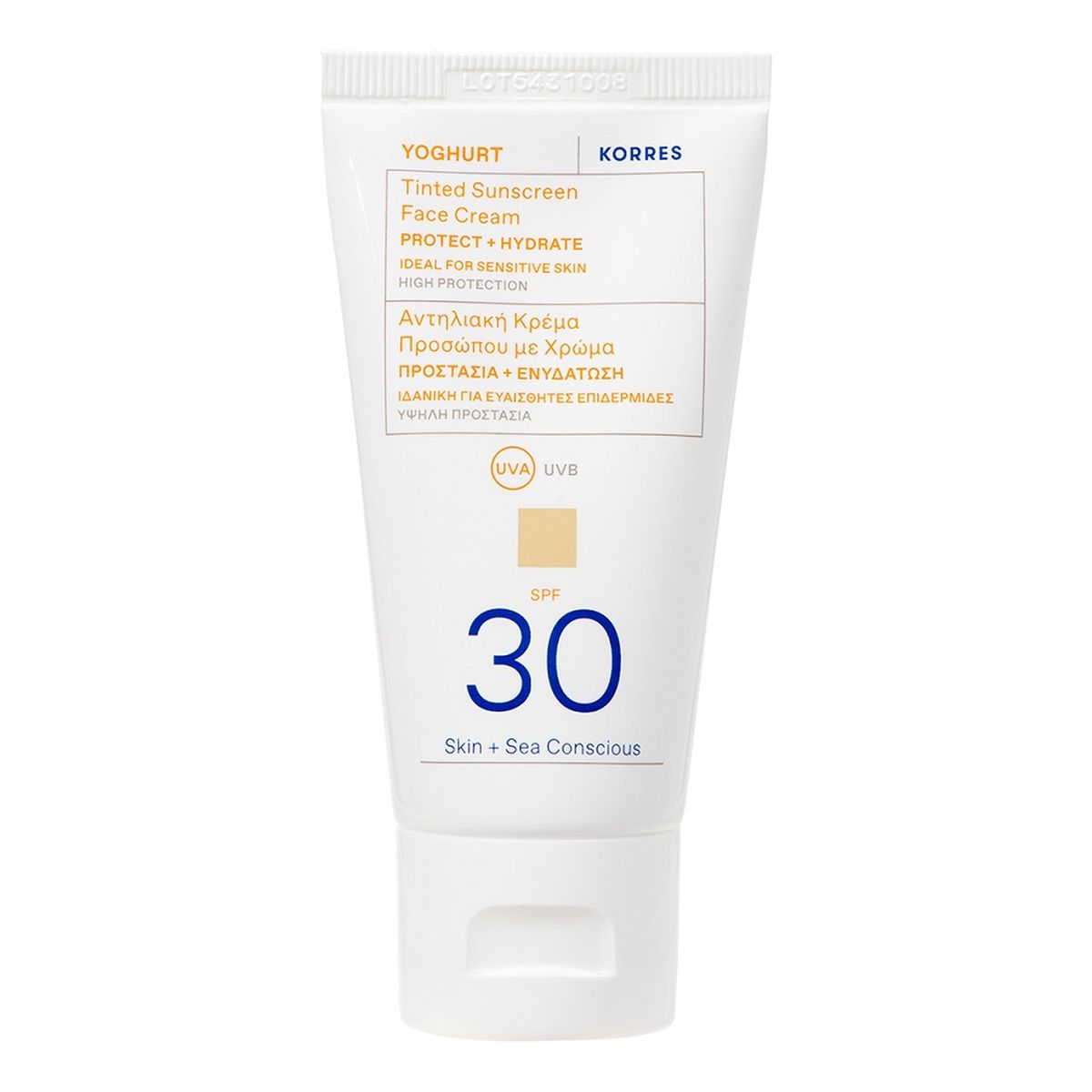 Korres Yoghurt Tinted Sunscreen Face Cream koloryzujący Krem ochronny do twarzy spf30 nude 50ml