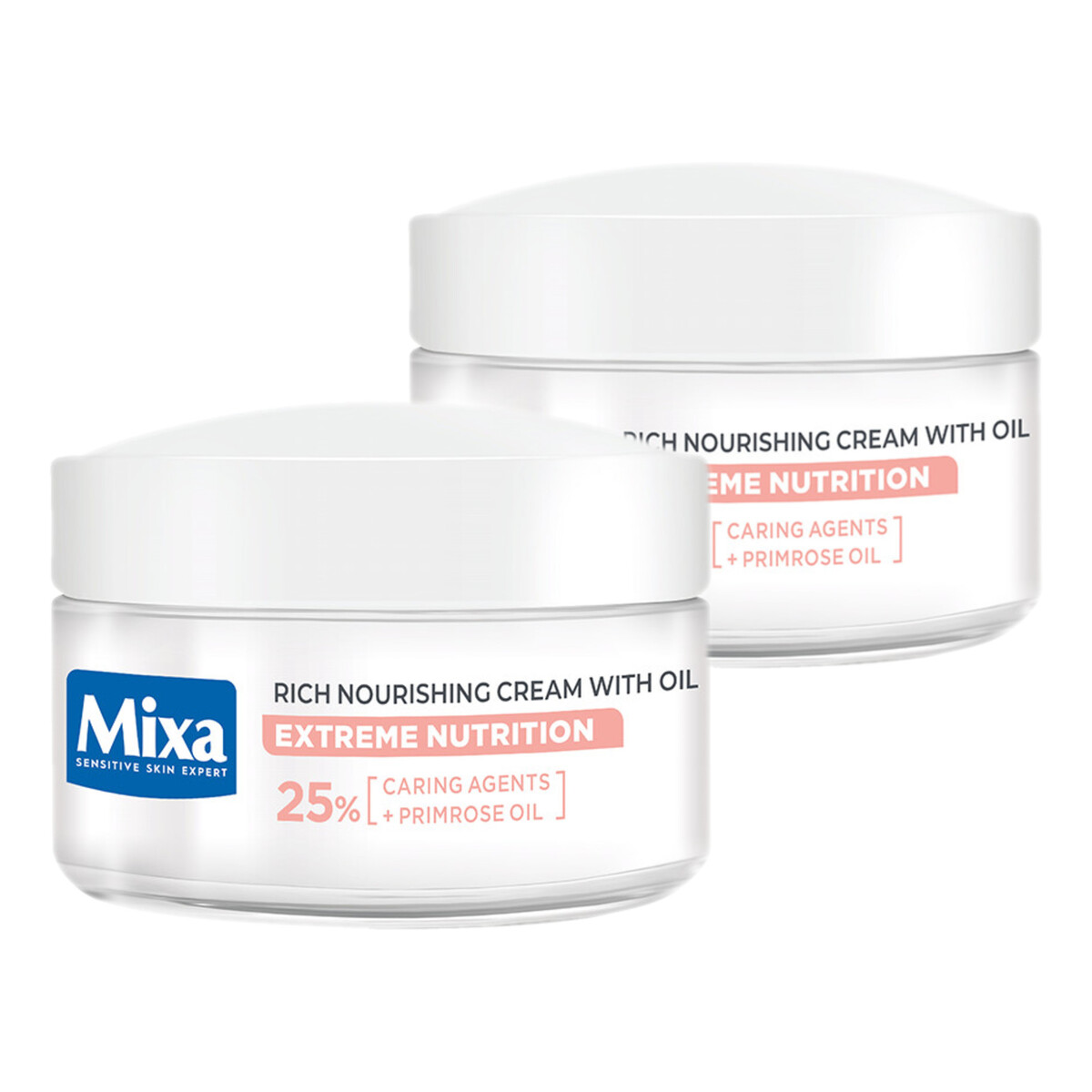 Mixa Ekspert Skóry Wrażliwej Intensywne Odżywianie Bogaty Krem Odżywczy z Olejkiem 2x50ml