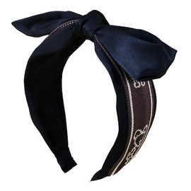 Opaska - turban do włosów z kokardą - z haftem