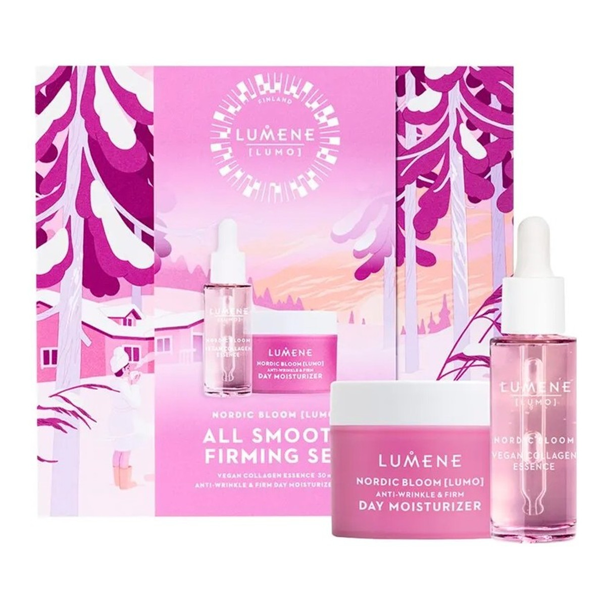 Lumene Nordic Bloom &lsqb;Lumo&rsqb; All Smooth Firming Set Zestaw esencja do twarzy 30ml + krem do twarzy 50ml
