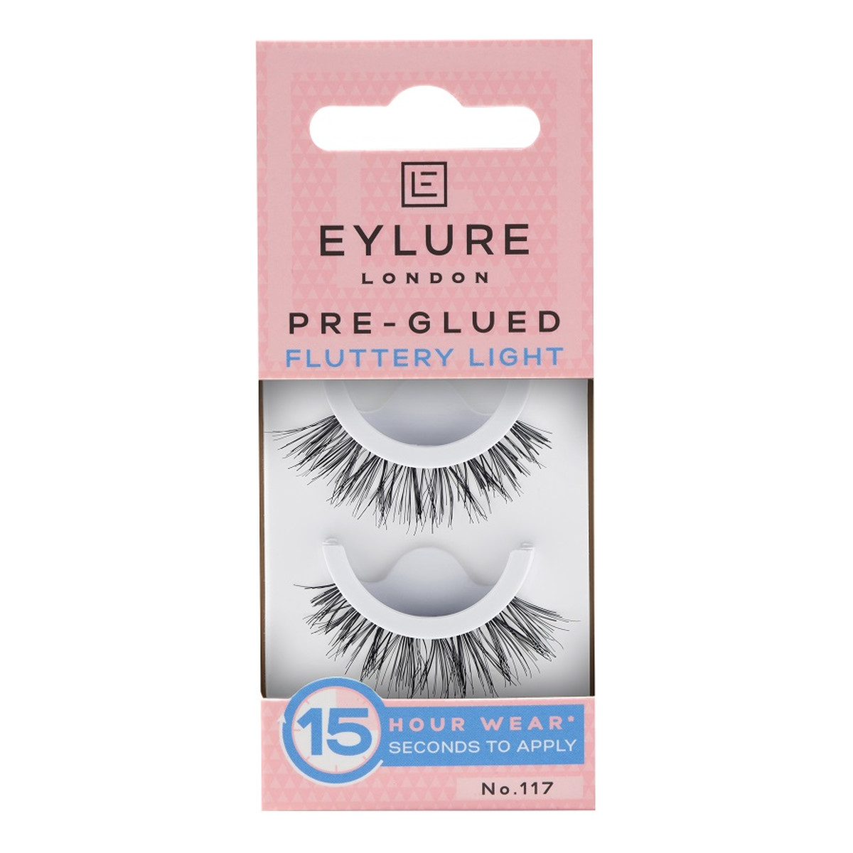 Eylure Pre-glued false lashes rzęsy sztuczne samoprzylepne efekt wypełnienia no. 117 fluttery light