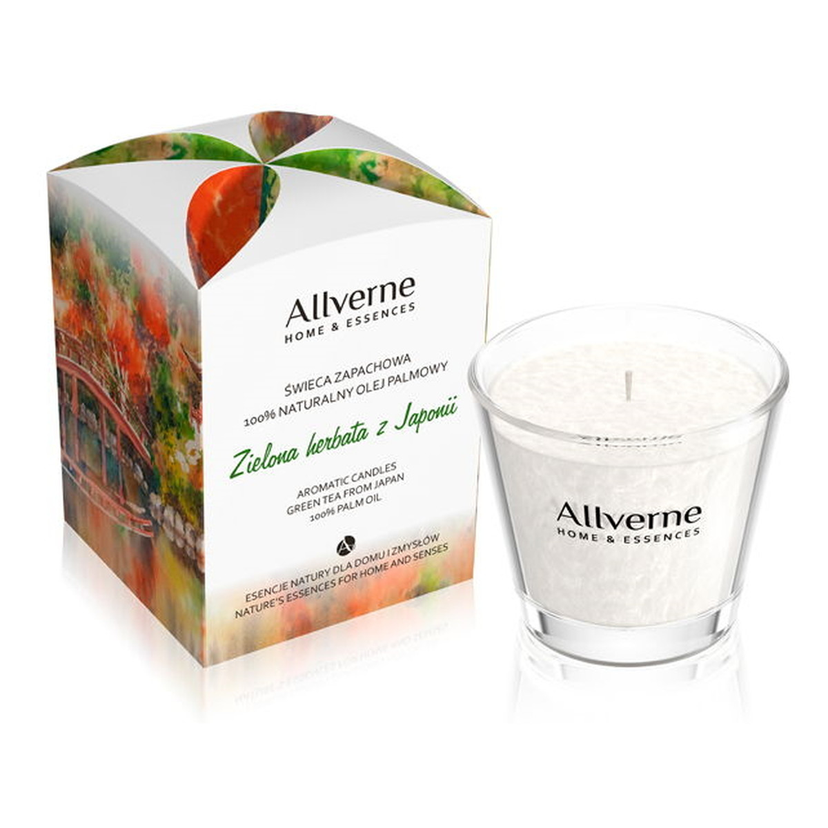 Allvernum Home & Essences Świeca zapachowa Zielona Herbata z Japonii 170g