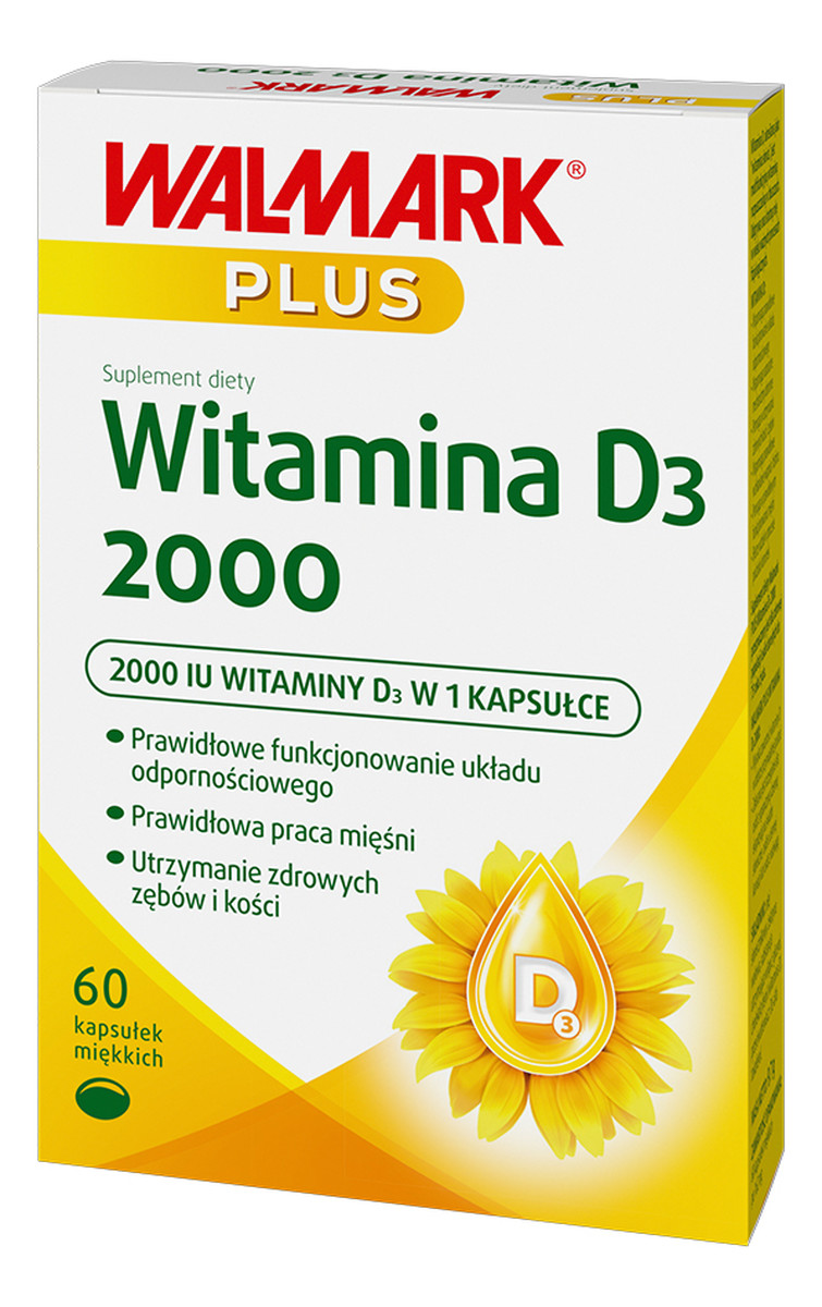 Plus witamina d3 2000 suplement diety 60 kapsułek