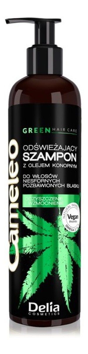 Green Hair Care Odświeżający Szampon Z Olejem Konopnym Do Włosów Niesfornych Pozbawionych Blasku