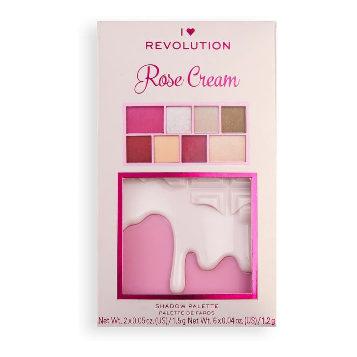 Makeup Revolution I Heart Revolution Chocolate Mini Paletka cieni do powiek (8) Rose Cream