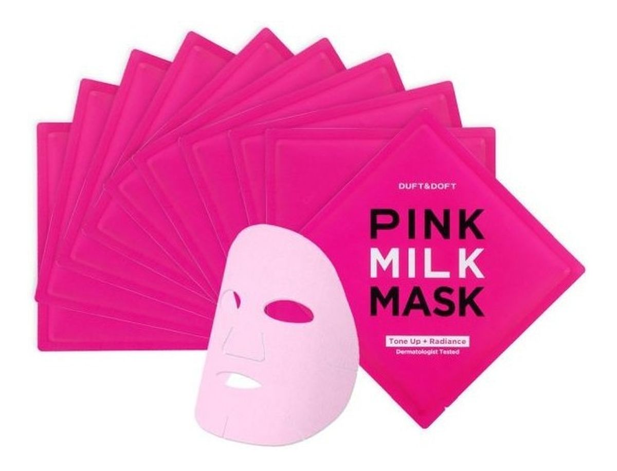 różowa maska mleczna w płachcie 10x27ml