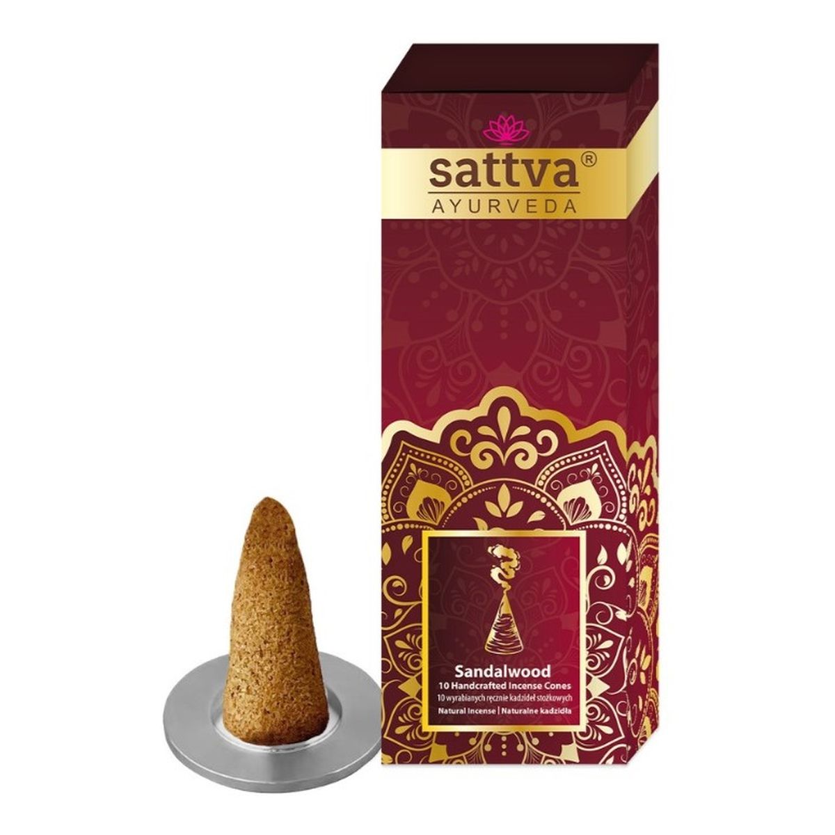 Sattva Incense sticks cones kadzidła stożkowe sandalwood 10szt