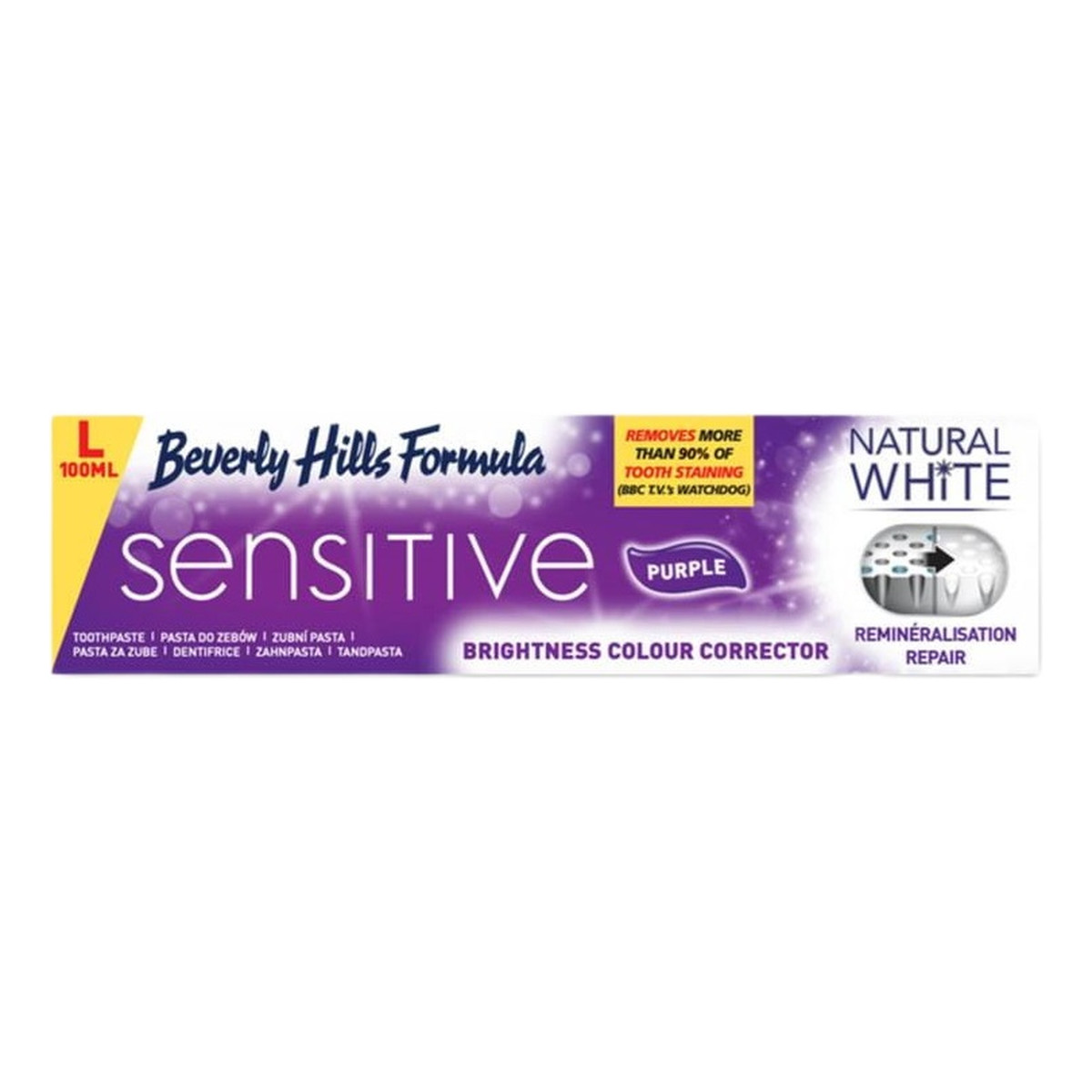 Beverly Hills Natural white sensitive purple toothpaste wybielająca pasta do zębów nadwrażliwych 100ml