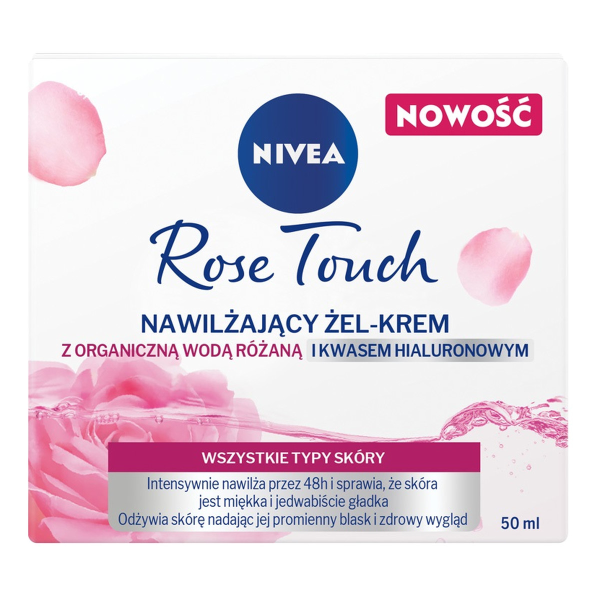 Nivea Rose Touch nawilżający żel-krem z organiczną wodą różaną i kwasem hialuronowym 50ml