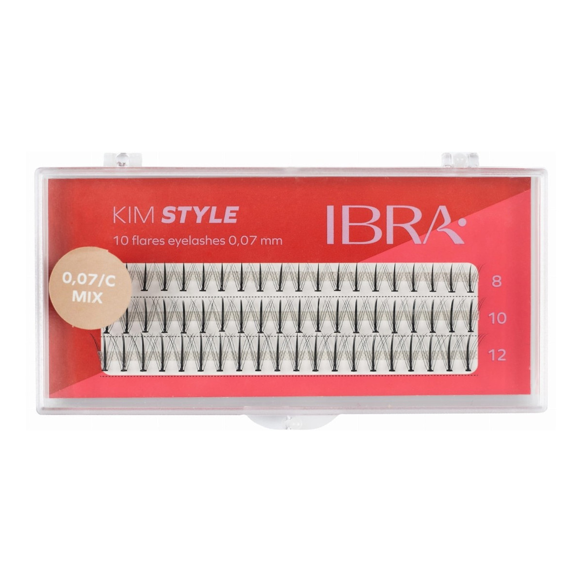 Ibra Kępki rzęs KIM STYLE 0.07/C - Mix (8,10,12mm) 1op.