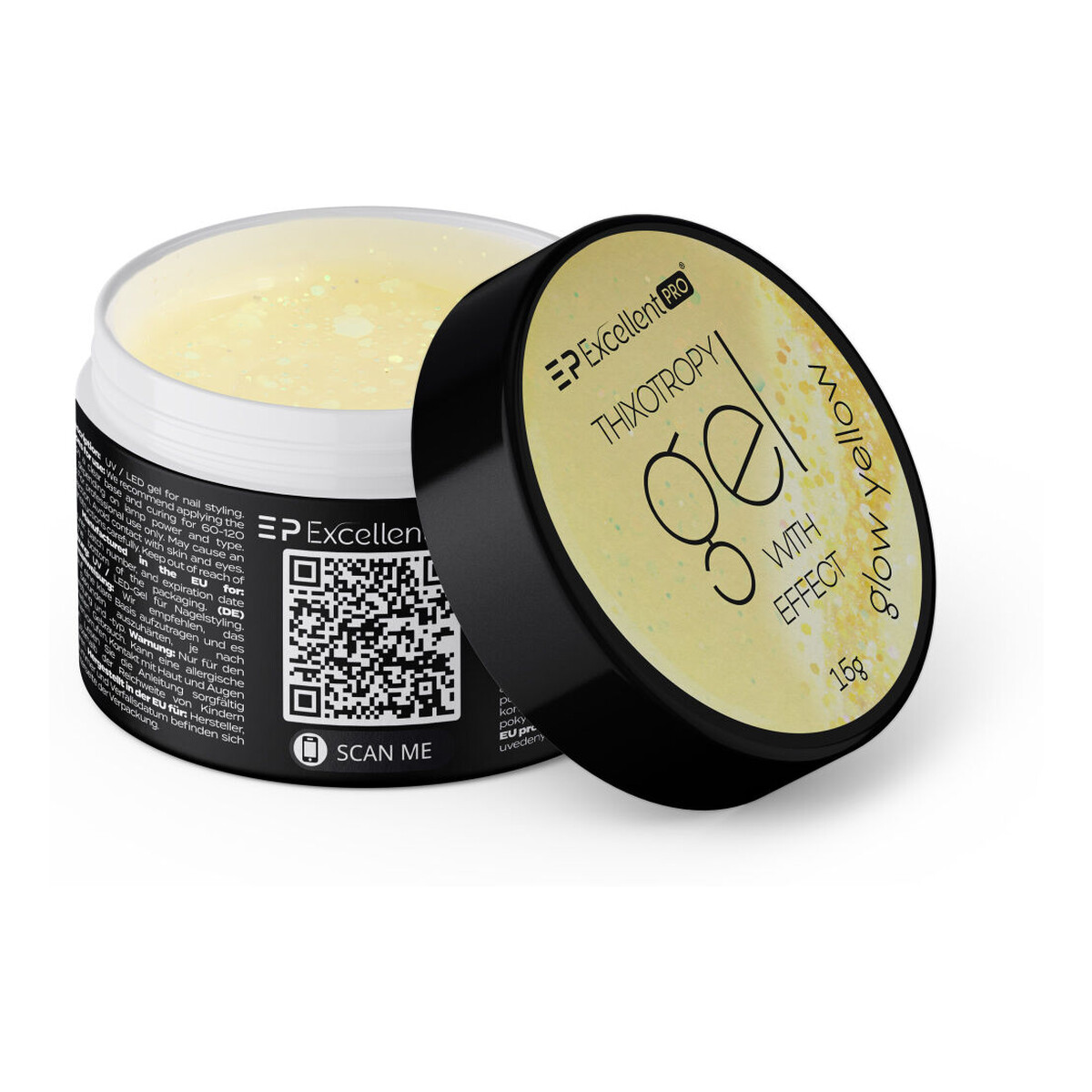 Excellent PRO Thixotropy Gel With Effect Żel budujący glow yellow 15g