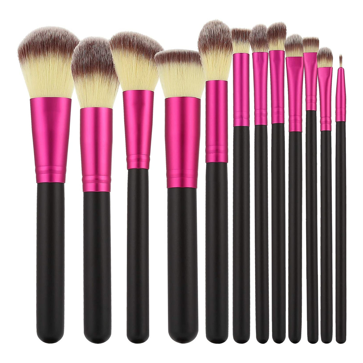 Mimo Zestaw Pędzli Do Makijażu Black&Pink 12 Pędzli