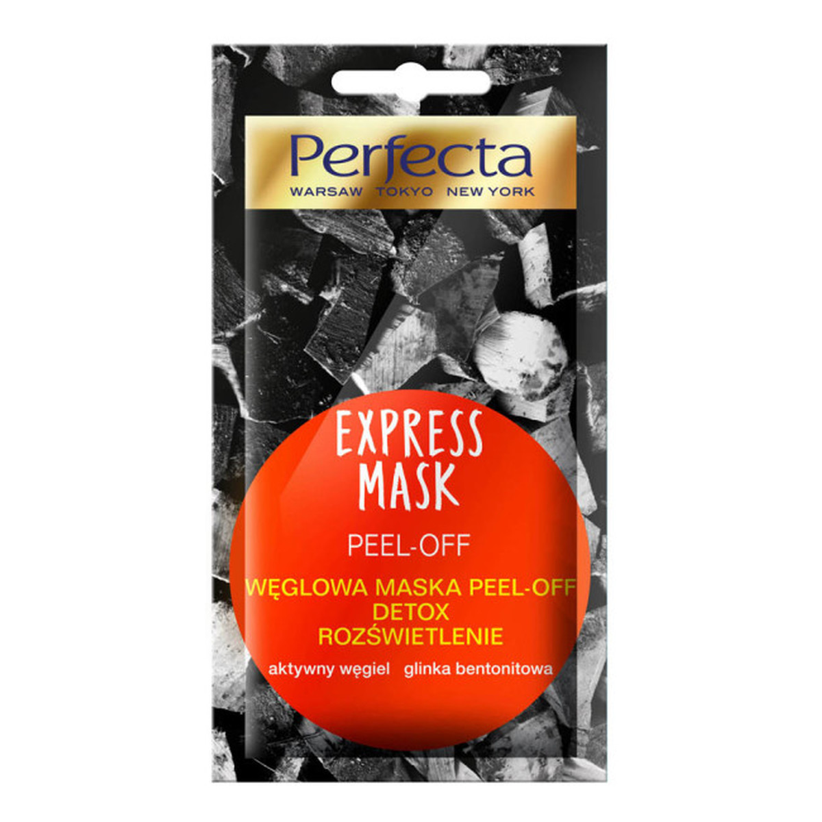 Perfecta Express Mask WĘGLOWA MASKA do twarzy PEEL-OFF DETOX ROZŚWIETLENIE 10ml