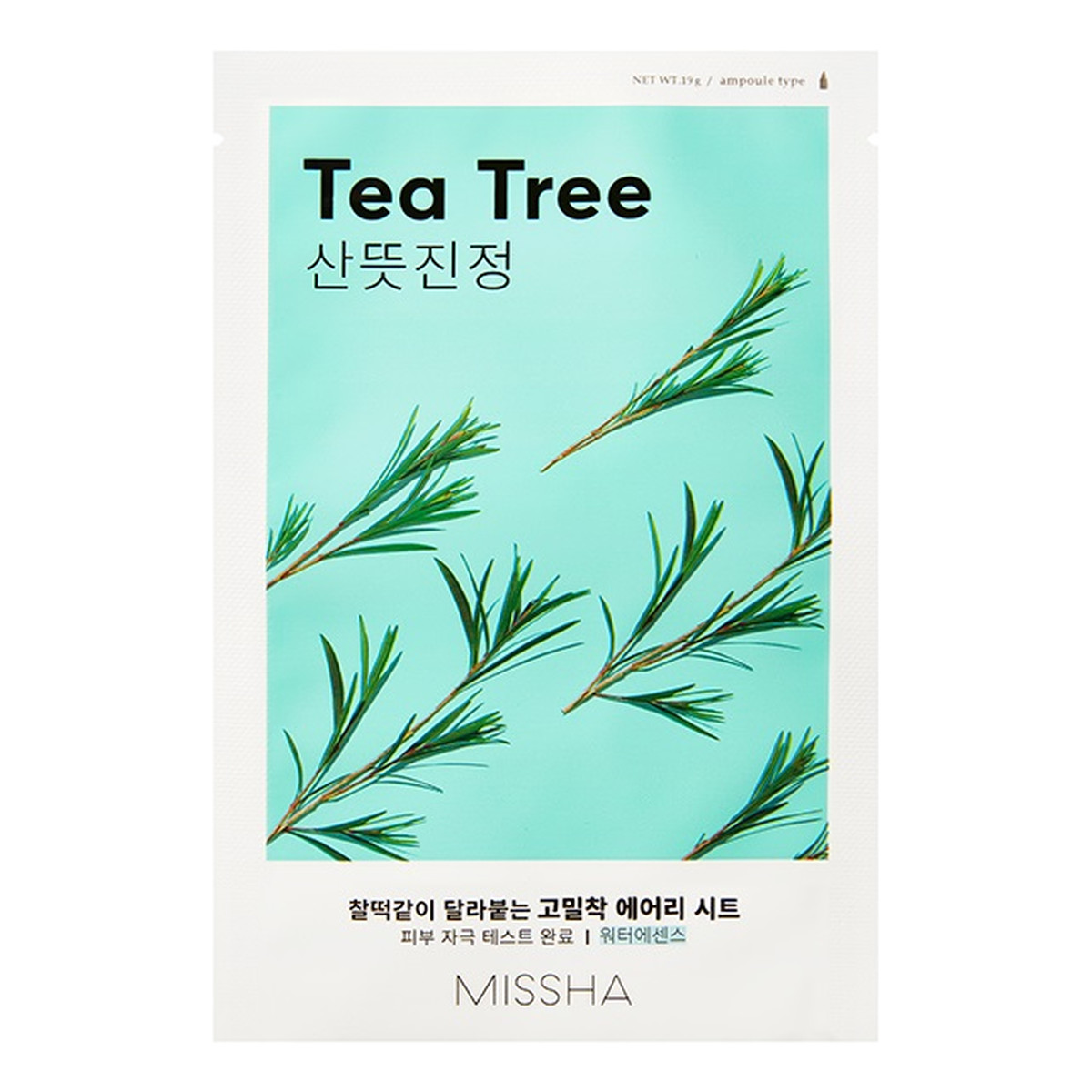 Missha Airy Fit Sheet Mask łagodząca maseczka w płachcie z ekstraktem z drzewa herbacianego tea tree 19ml