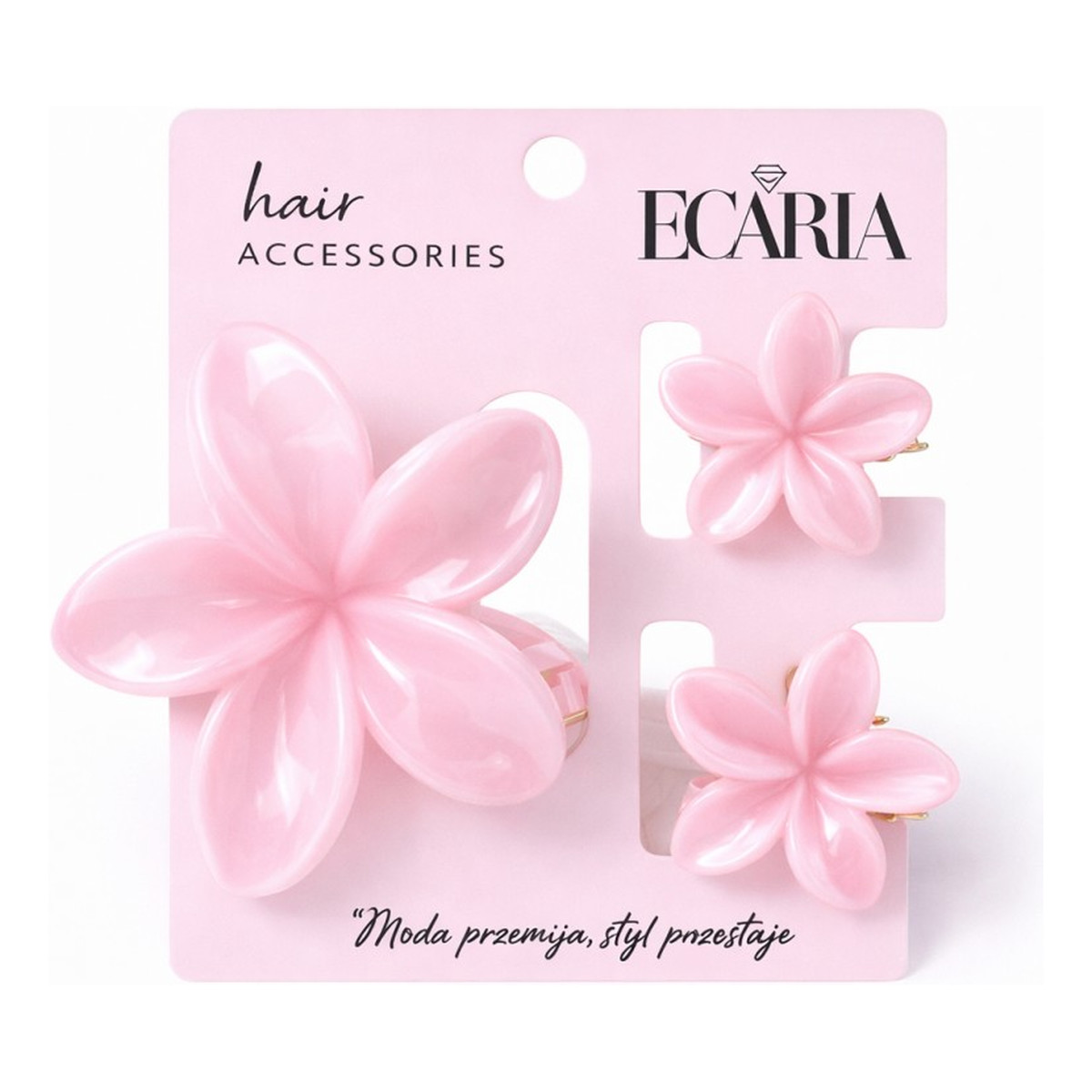 Ecarla Zestaw spinek do włosów klamer 3w1 kwiat xl + 2 szt. mini spinek sp443