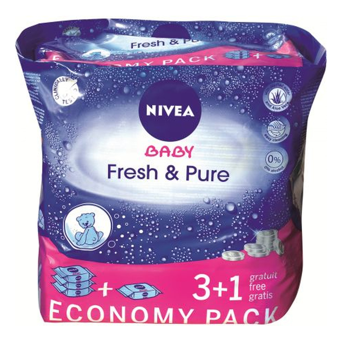 Nivea Nivea Baby Fresh & Pure Chusteczki 4 x 63 szt