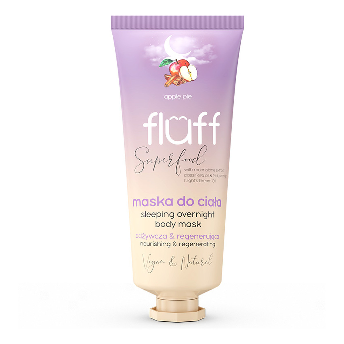 Fluff Maska do ciała jabłko z cynamonem Szarlotka - Overnight body mask tubka 150ml