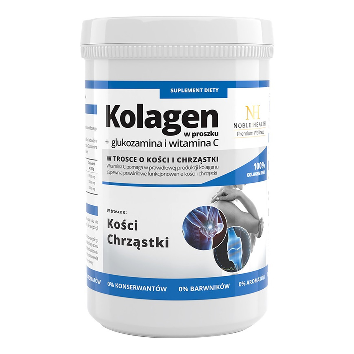 Noble Health Premium Wellness kolagen w proszku + glukozamina i witamina C 100g