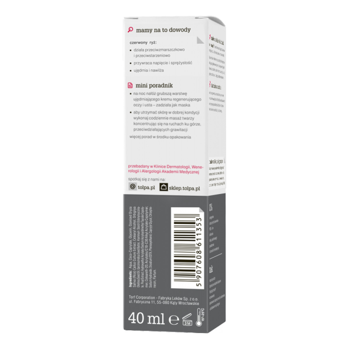 Tołpa Czerwony Ryż 40+ Botanic Ujędrniający Krem Regenerujący Na Noc 40ml