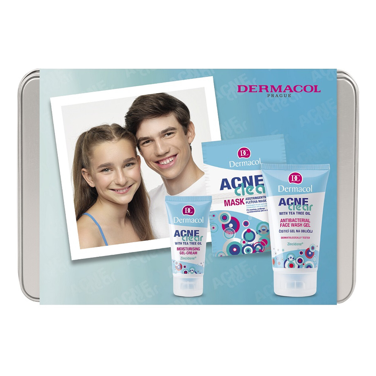 Dermacol AcneClear Zestaw żel do mycia twarzy 150ml + nawilżający krem-żel 50ml + maseczka 2x8ml