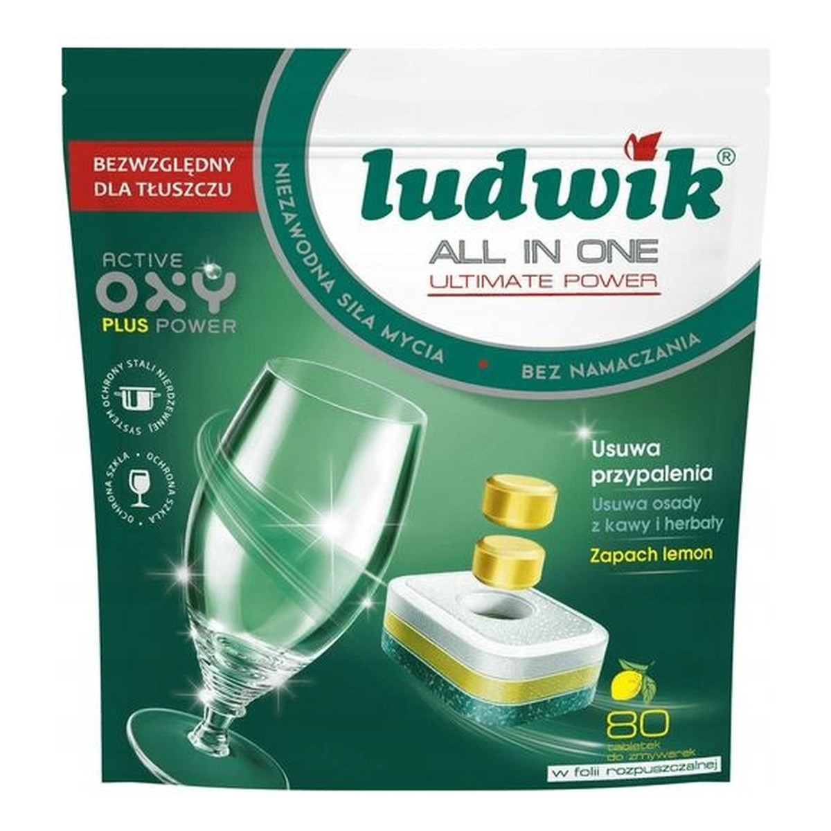 Ludwik All in one Lemon Tabletki do zmywarek (80 sztuk)