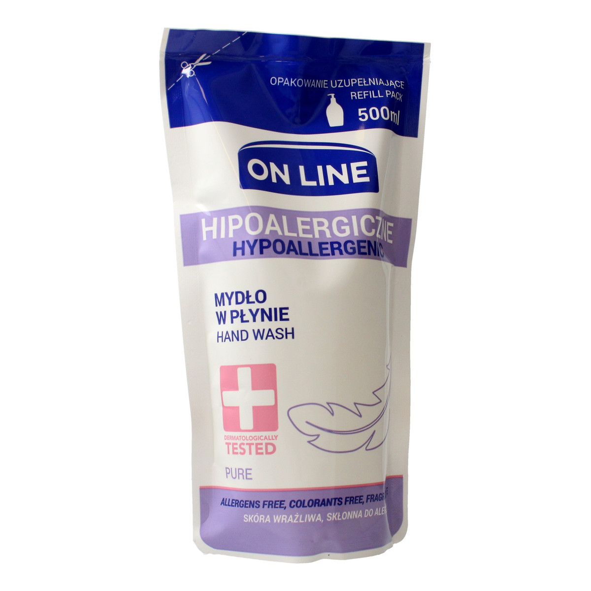 On Line Mydło w płynie Hipoalergiczne Pure uzupełnienie 500ml