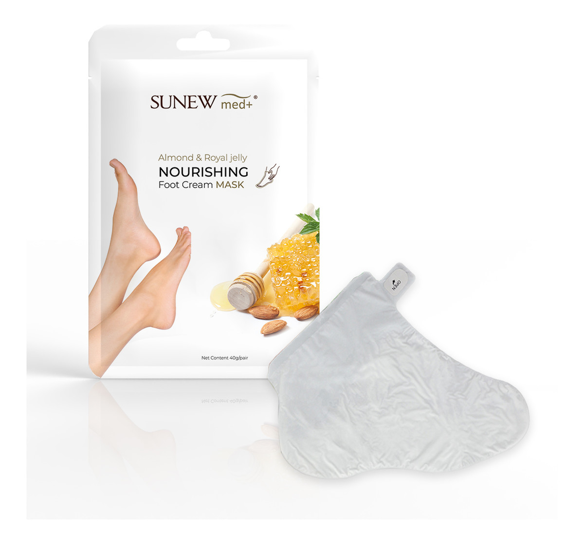 Nourishing Foot Cream Mask nawilżająca maska do stóp w formie skarpetek Migdał i Mleczko Pszczele