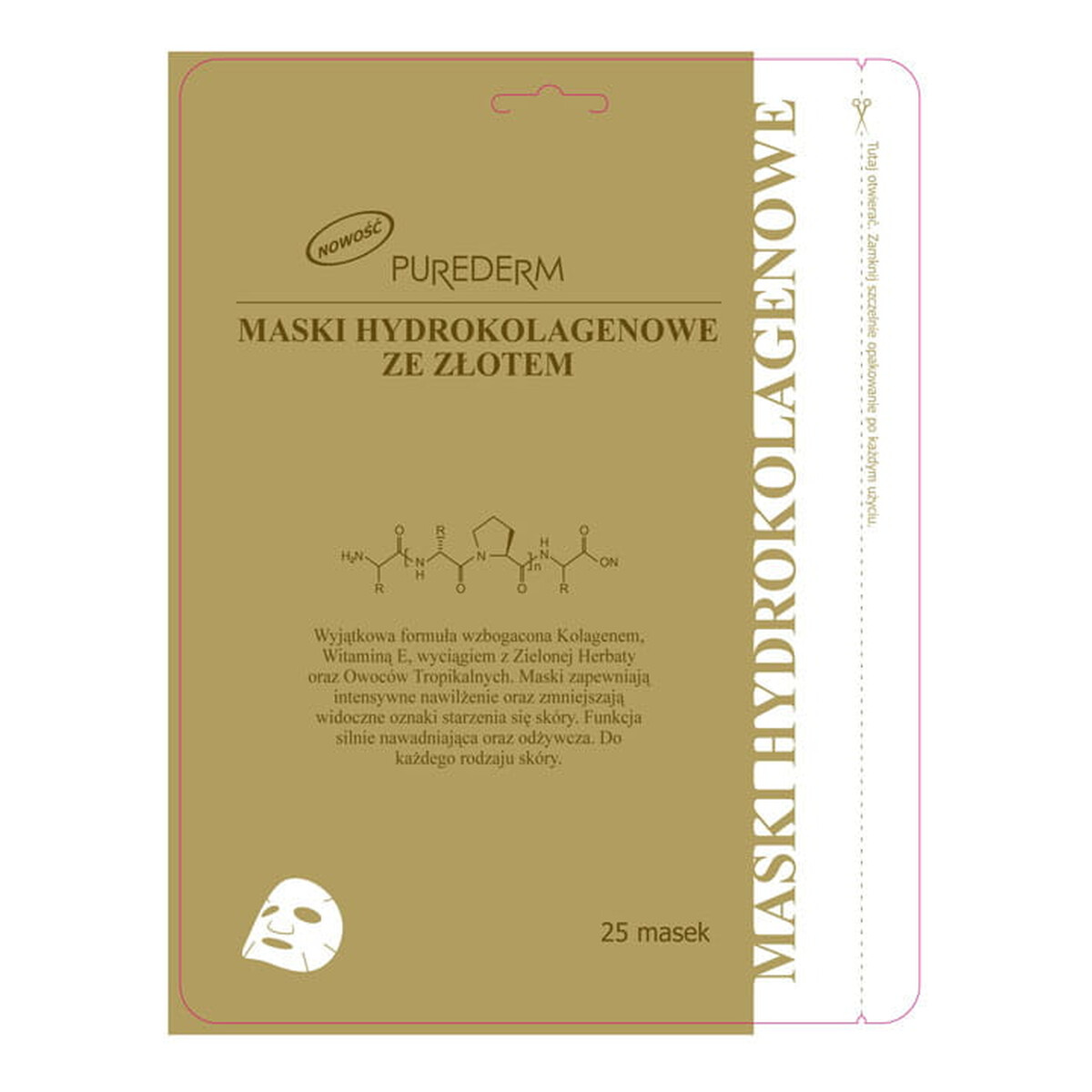 Purederm Maski hydrokolagenowe ze złotem