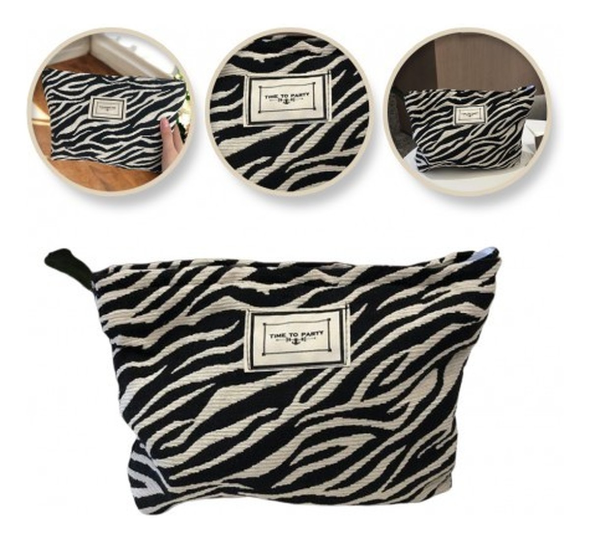 Kosmetyczka ks116 zeberka czarno-biała