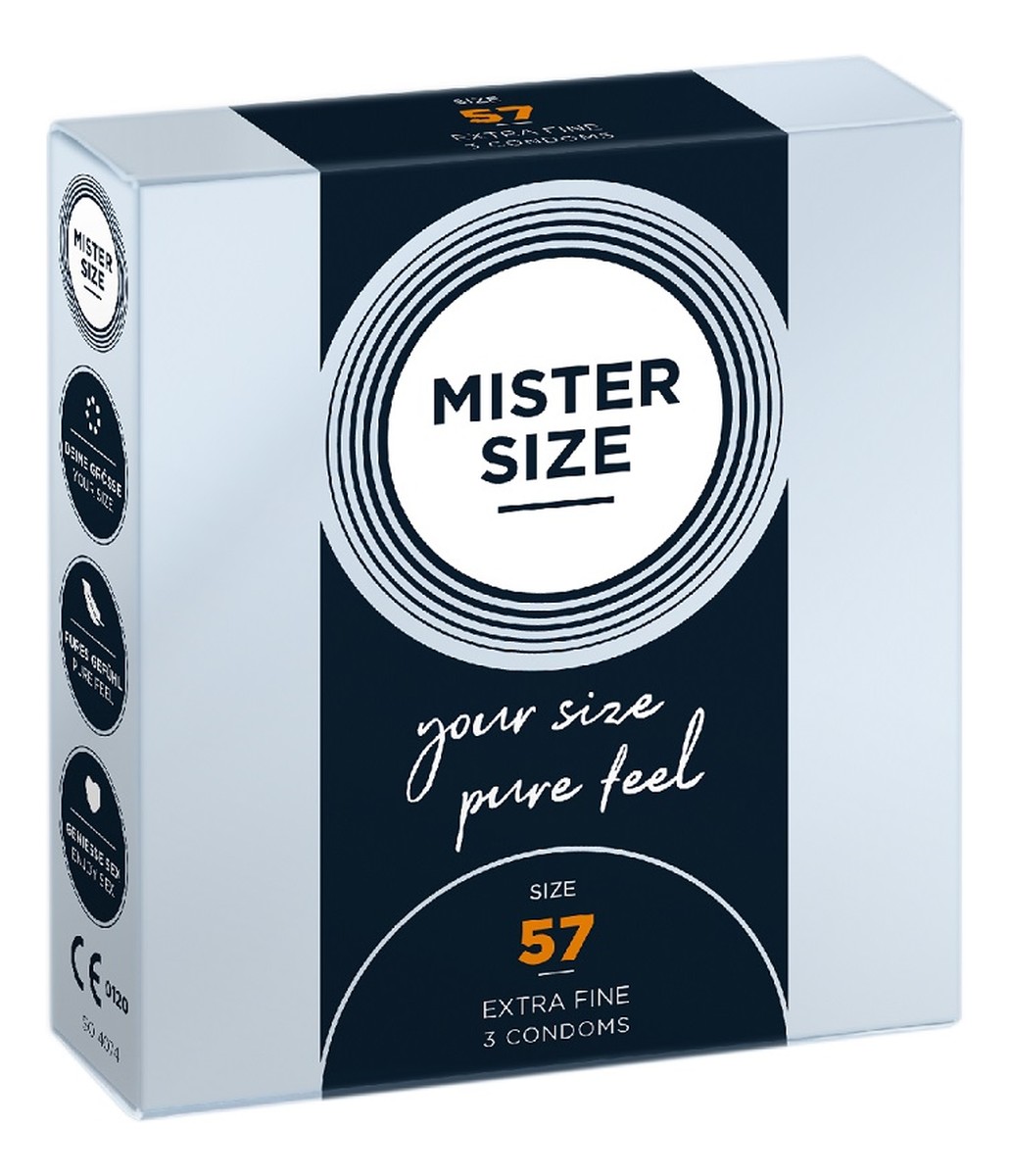 Condoms prezerwatywy dopasowane do rozmiaru 57mm 3szt.