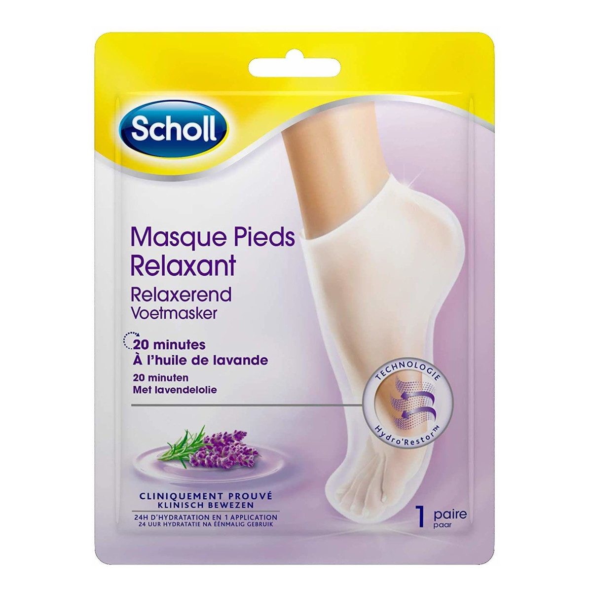 Scholl Relaxing foot mask maska do stóp z lawendą 1 para