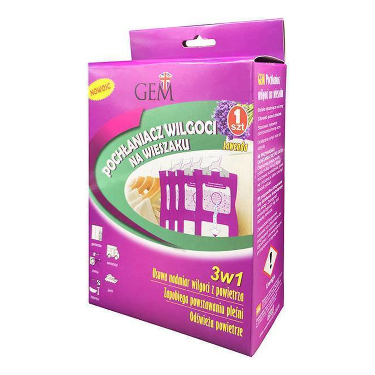 Gem POCHŁANIACZ WILGOCI NA WIESZAKU LAWENDA 250ml