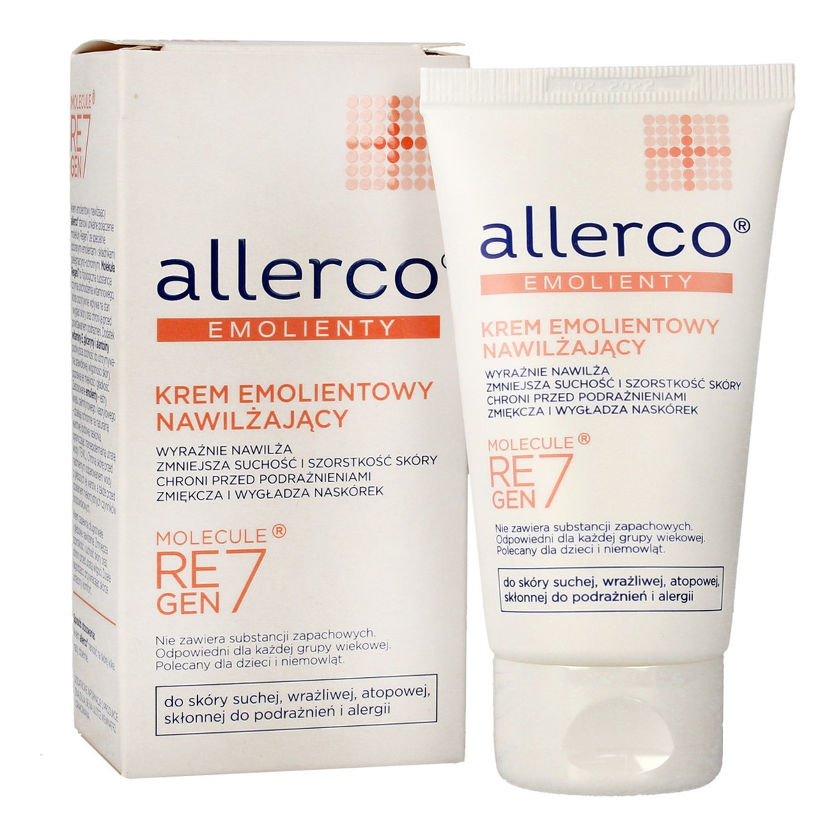 Allerco Emolienty Krem emolientowy nawilżający dla skóry suchej,wrażliwej i atopowej 75ml