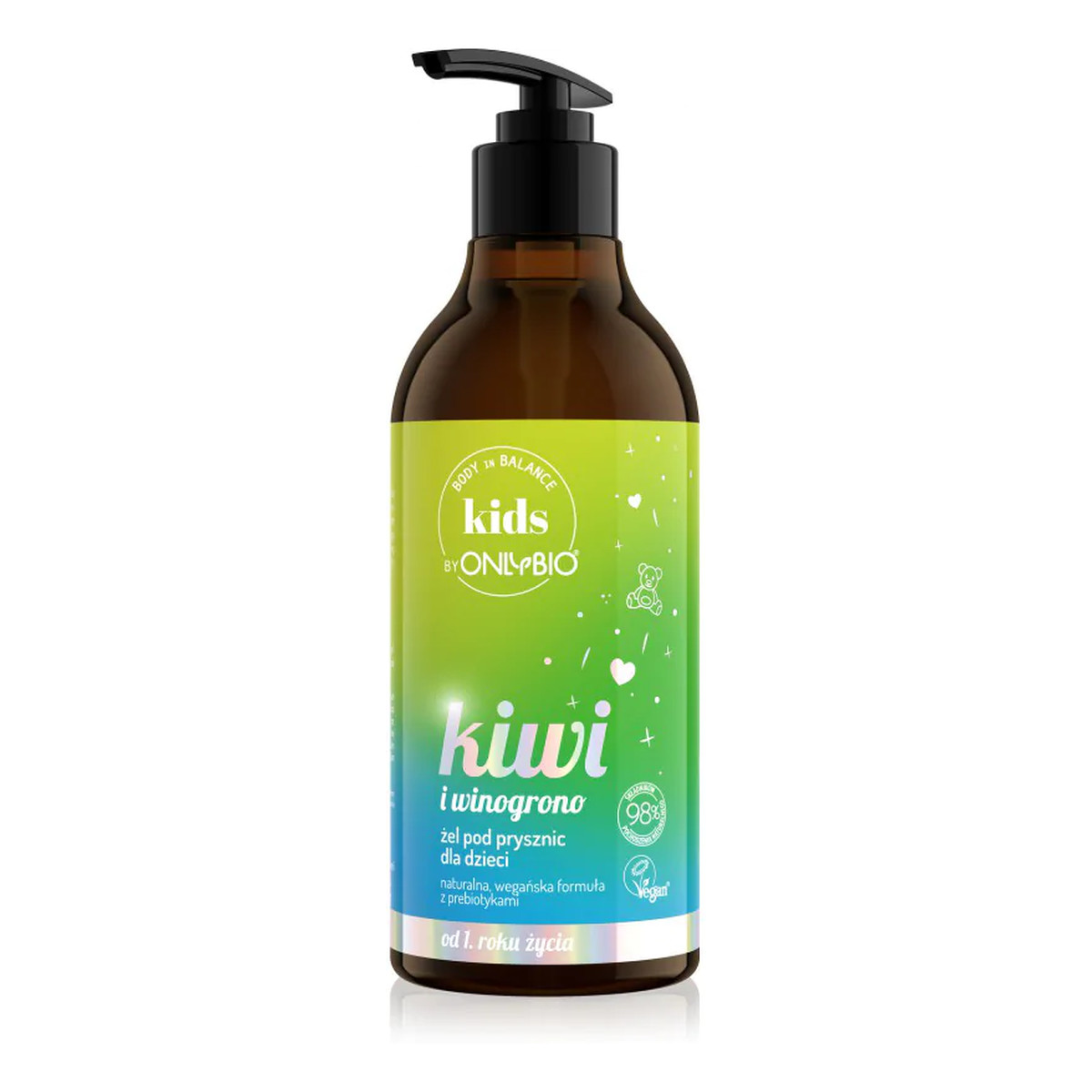 OnlyBio Body in Balance Kids Żel pod prysznic dla dzieci kiwi i winogrono 400ml