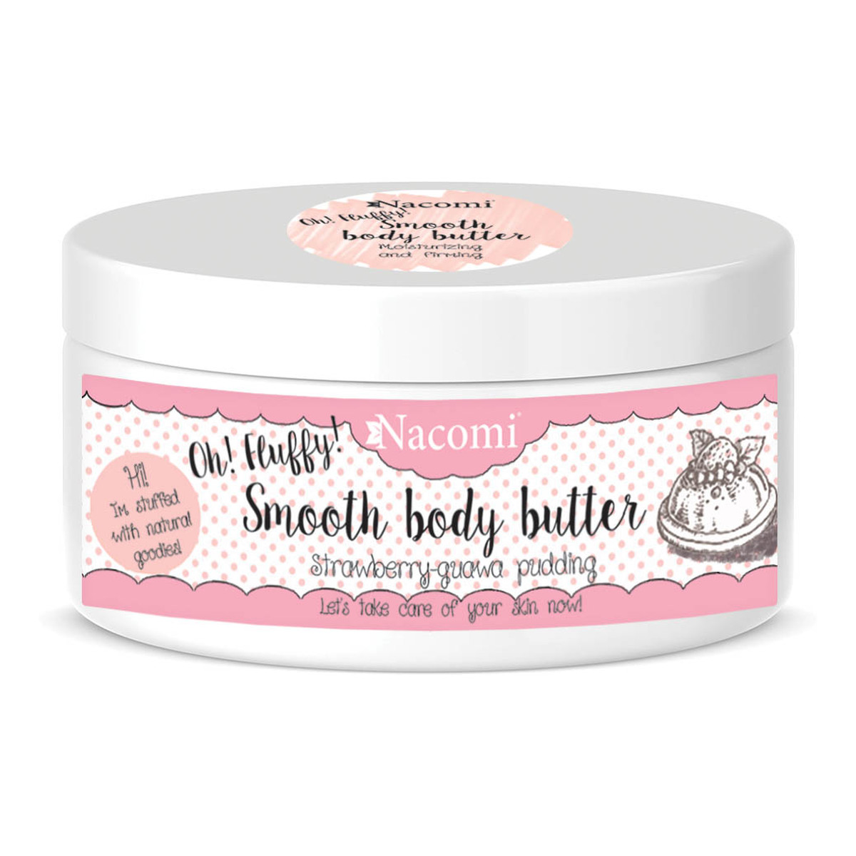 Nacomi Oh! Fluffy! Smooth Body Butter Lekkie Masło Do Ciała Truskawkowy Pudding 100ml