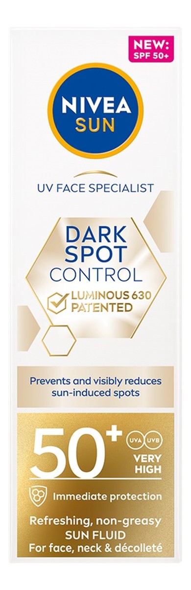 Sun spot control luminous 630® odświeżający fluid przeciwsłoneczny do twarzy spf50+