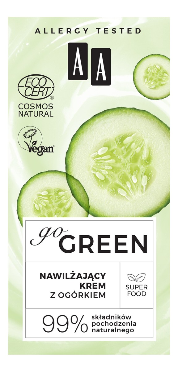 GO GREEN NAWILŻAJĄCY KREM Z OGÓRKIEM NATURAL