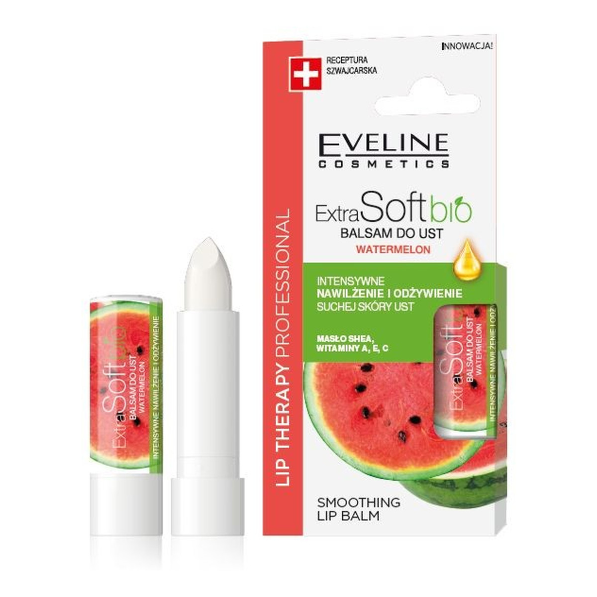 Eveline Lip Therapy Professional Balsam ochronny do ust Extra Soft Bio - Arbuz 4g