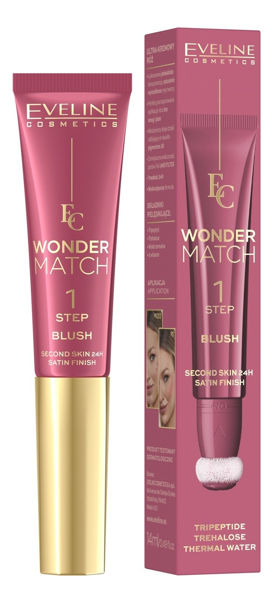 Wonder match ultrakremowy róż w tubce z aplikatorem-nr 01