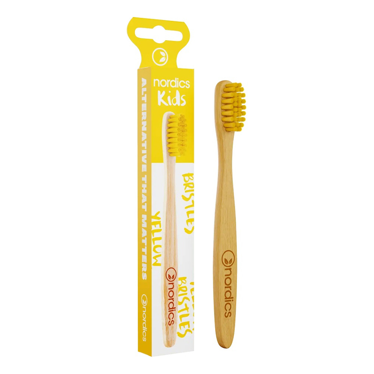 Nordics Kids bamboo toothbrush bambusowa szczoteczka do zębów dla dzieci yellow