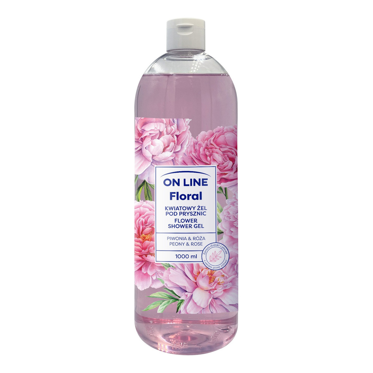On Line Floral Kwiatowy żel pod prysznic - Piwonia & Róża 1000ml