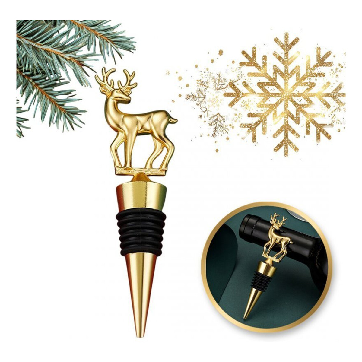 Ecarla Korek do wina świąteczny Boże Narodzenie