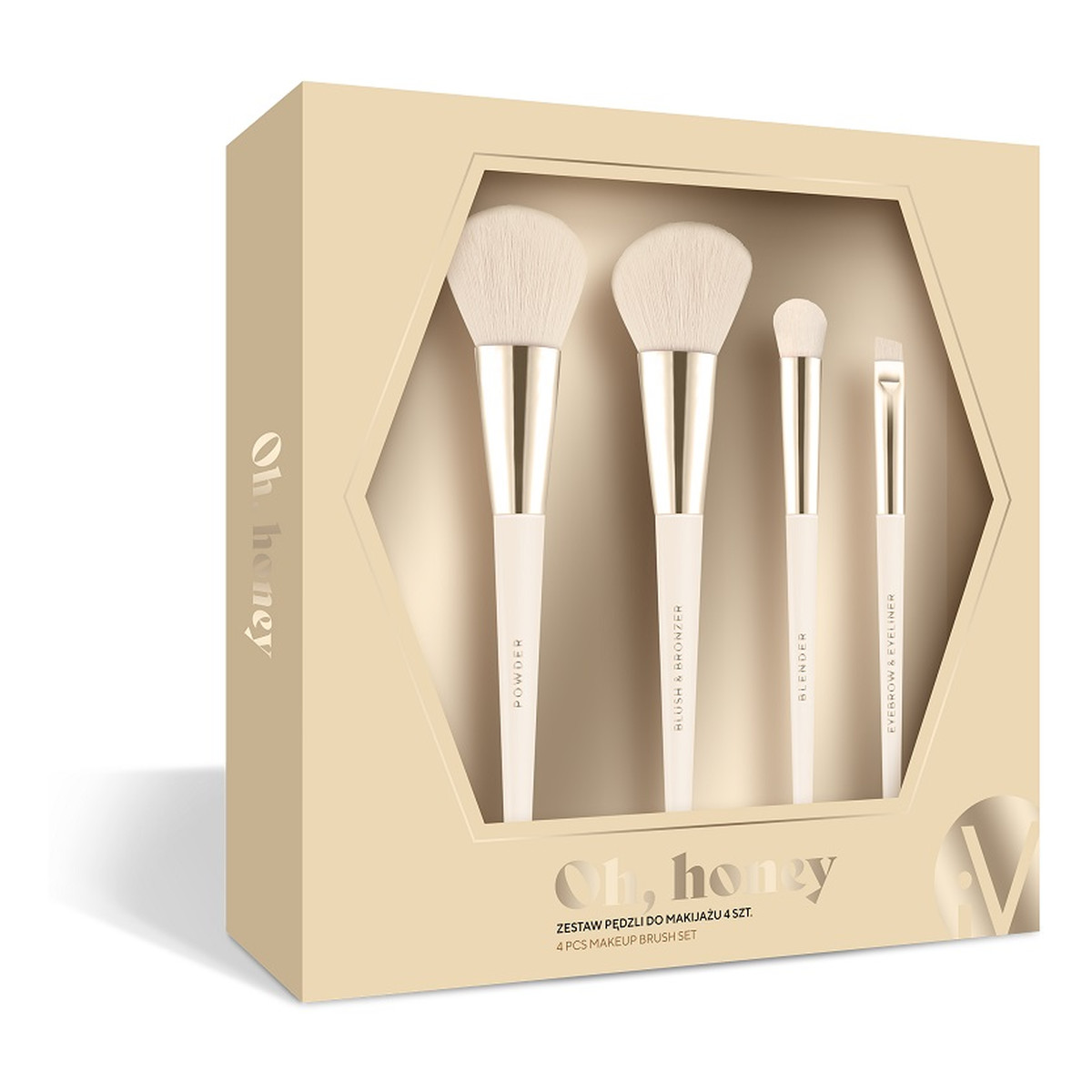 Inter-vion Oh Honey Makeup Brush Zestaw pędzli do makijażu 4szt.