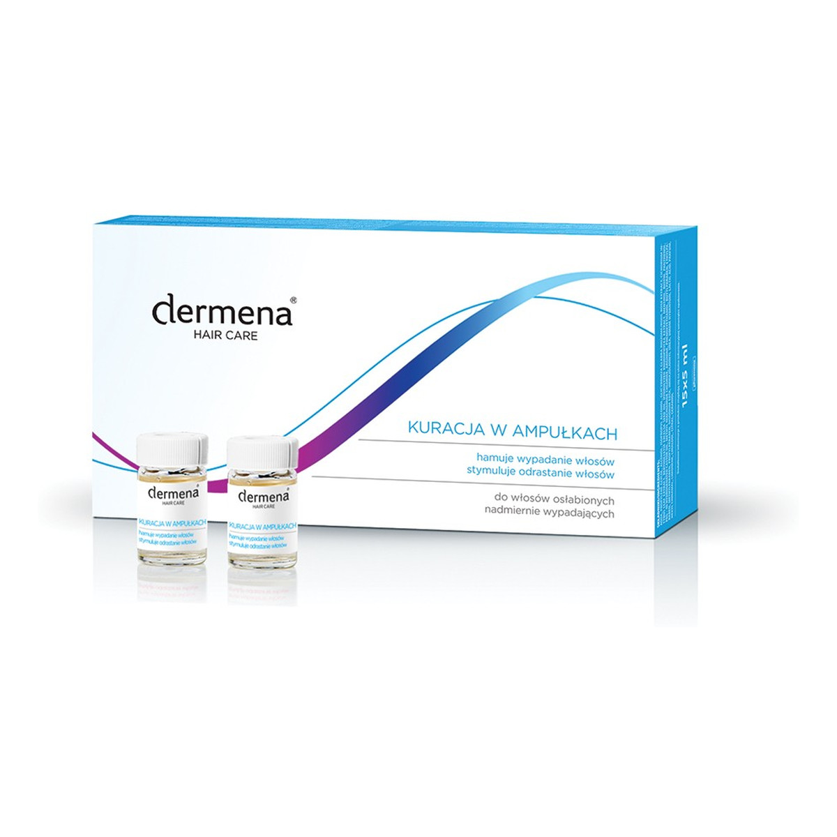 Dermena Hair Care Kuracja w ampułkach hamująca wypadanie włosów 15x5ml 75ml