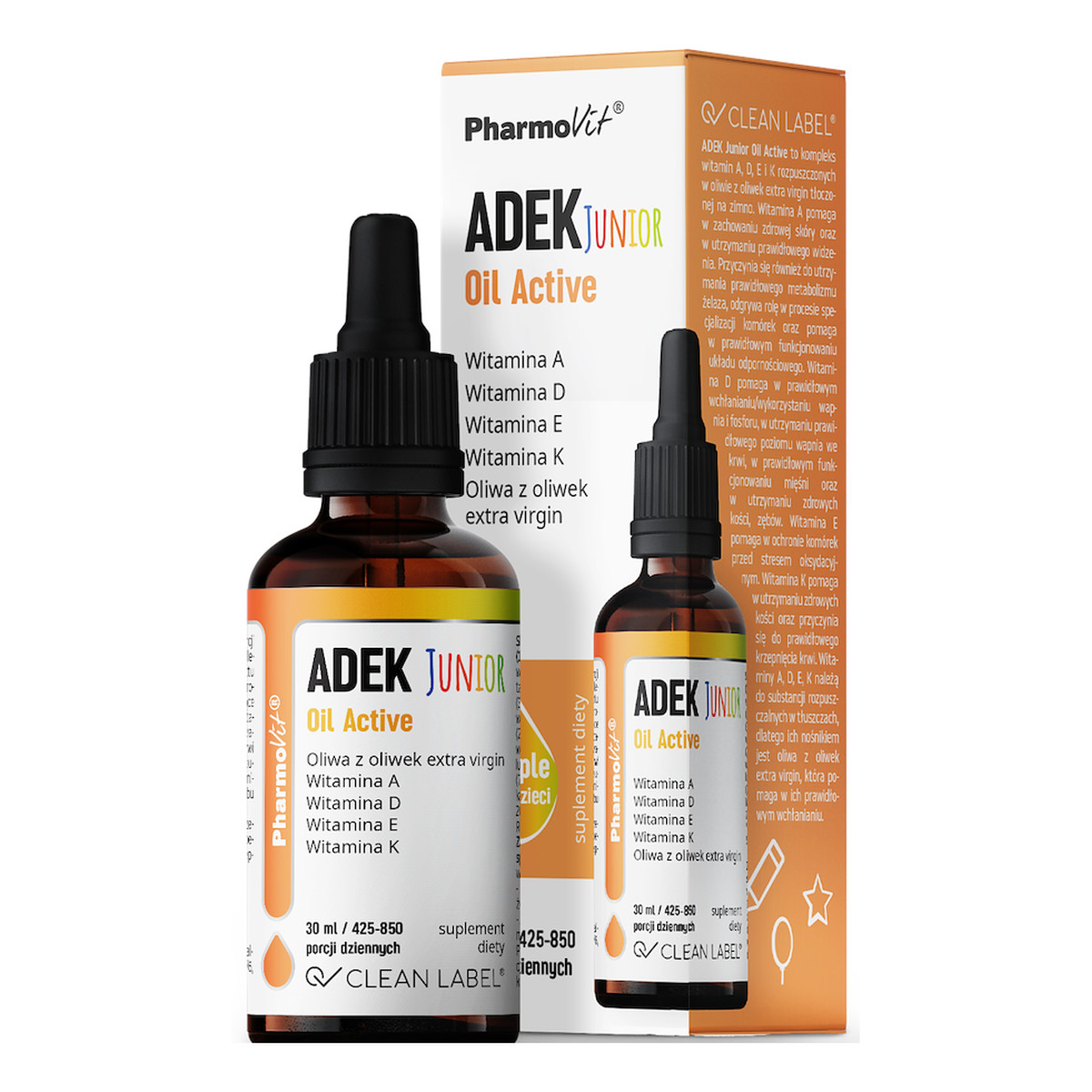 Pharmovit ADEK Junior Oil Active suplement diety w kroplach 30ml